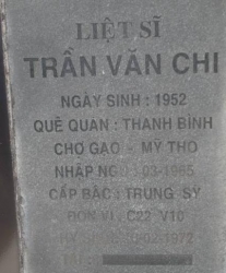 Tìm thân nhân liệt sĩ Trần Văn Chi