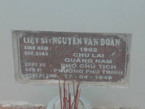 Nhắn tìm thân nhân liệt sỹ  Nguyễn Văn Đoàn - Sinh năm: 1902