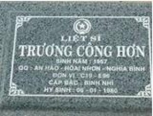 Tìm thân nhân liệt sĩ Trương Công Hơn