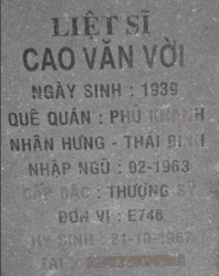 Tìm thân nhân liệt sĩ Cao Văn Vời