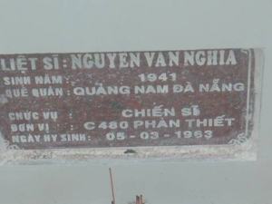 Nhắn tìm thân nhân liệt sỹ  Nguyễn Văn Nghĩa