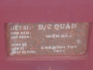 Nhắn tìm thân nhân liệt sỹ Quân