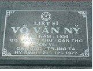 Tìm thân nhân liệt sĩ Võ Văn Nỷ