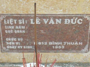 Nhắn tìm thân nhân liệt sĩ Lê Văn Đức