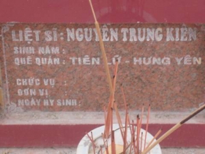 Nhắn tìm thân nhân liệt sỹ Nguyễn Trung Kiên