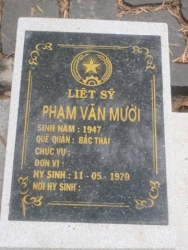 Nhắn tìm thân nhân liệt sỹ Phạm Văn Mười