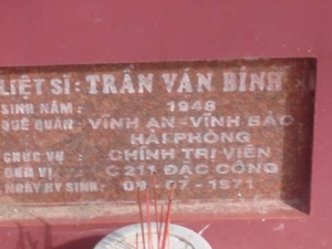 Tìm thân nhân liệt sĩ  Trần Văn Bính