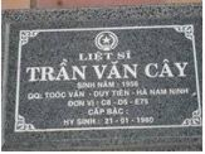Tìm thân nhân liệt sĩ Trần Văn Cây