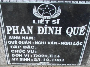Nhắn tìm thân nhân liệt sỹ   Phan Đình Quế