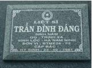 Tìm thân nhân liệt sĩ Trần Đình Đáng