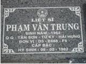 Tìm thân nhân liệt sĩ Phạm Văn Trung