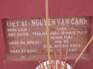 Nhắn tìm thân nhân liệt sỹ  Nguyễn Văn Cảnh