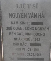 Tìm thân nhân liệt sĩ Nguyễn Văn Hải