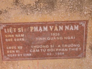 Nhắn tìm thân nhân liệt sỹ  Phạm Văn Nam