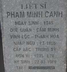 Tìm thân nhân liệt sĩ Phạm Minh Canh