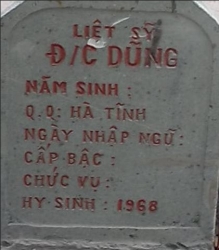 Tìm thân nhân liệt sĩ đồng chí Dũng