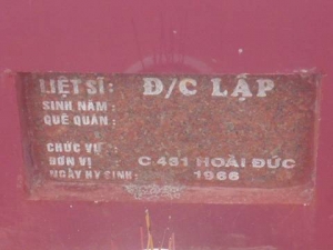 Nhắn tìm thân nhân liệt sĩ Lập