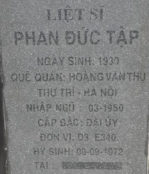 Tìm thân nhân liệt sĩ Phan Đức Tập