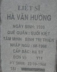 Tìm thân nhân liệt sĩ Hà Văn Hường