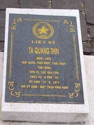  Nhắn tìm thân nhân liệt sỹ  Tạ Quang Thìn