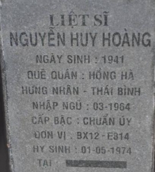 Tìm thân nhân liệt sĩ Nguyễn Huy Hoàng
