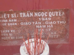 Nhắn tìm thân nhân liệt sỹ Trần Ngọc Quyền (Quyên)