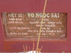 Nhắn tìm thân nhân liệt sỹ Võ Ngọc Sai