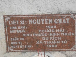 Nhắn tìm thân nhân liệt sỹ  Nguyễn Chẩy