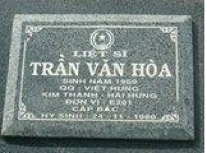 Tìm thân nhân liệt sĩ Trần Văn Hòa
