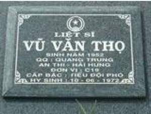 Tìm thân nhân liệt sĩ Vũ Văn Thọ