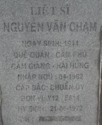 Tìm thân nhân liệt sĩ Nguyễn Văn Chạm