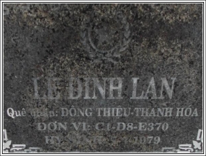 Nhắn tìm thân nhân liệt sỹ Lê Đình Lan