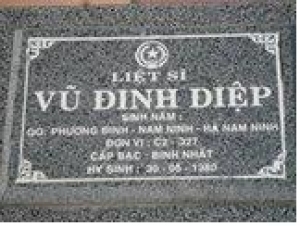 Tìm thân nhân liệt sĩ Vũ Đinh Điệp