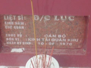 Nhắn tìm thân nhân liệt sĩ Lục