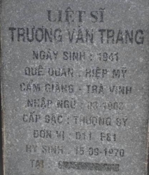 Tìm thân nhân liệt sĩ Trương Văn Trang