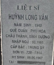 Tìm thân nhân liệt sĩ Huỳnh Long Vân