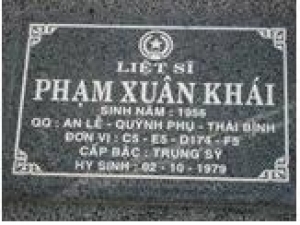 Tìm thân nhân liệt sĩ Phạm Xuân Khái