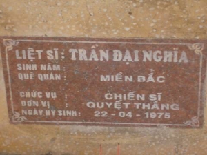 Nhắn tìm thân nhân liệt sỹ Trần Đại Nghĩa