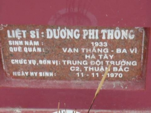 Nhắn tìm thân nhân liệt sỹ  Dương Phi Thông