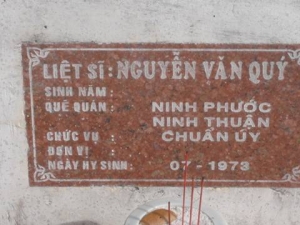 Nhắn tìm thân nhân liệt sỹ  Nguyễn Văn Quý