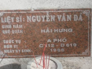 Nhắn tìm thân nhân liệt sỹ Nguyễn Văn Đá