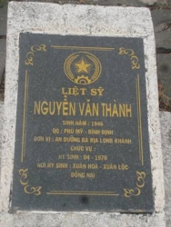 Nhắn tìm thân nhân liệt sĩ Nguyễn Văn Thành