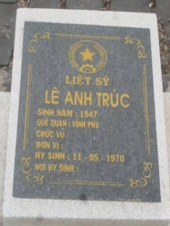 Nhắn tìm thân nhân liệt sỹ  Lê Anh Trúc