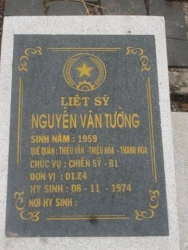 Nhắn tìm thân nhân liệt sỹ  Nguyễn Văn Tường