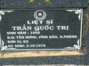 Tìm thân nhân liệt sĩ  Trần Quốc Trị