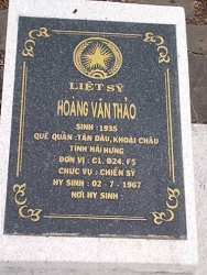 Nhắn tìm thân nhân liệt sỹ Hoàng Văn Thảo