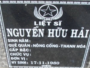 Nhắn tìm thân nhân liệt sỹ  Nguyễn Hữu Hải