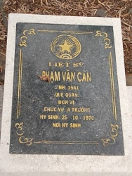 Nhắn tìm thân nhân liệt sỹ Phạm Văn Cân