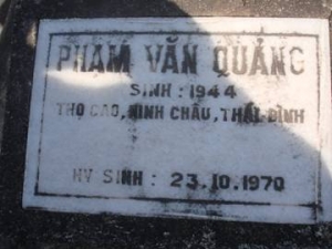 Nhắn tìm thân nhân liệt sĩ Phạm Văn Quảng