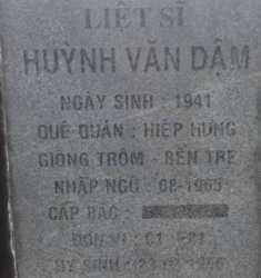 Tìm thân nhân liệt sĩ Huỳnh Văn Dậm